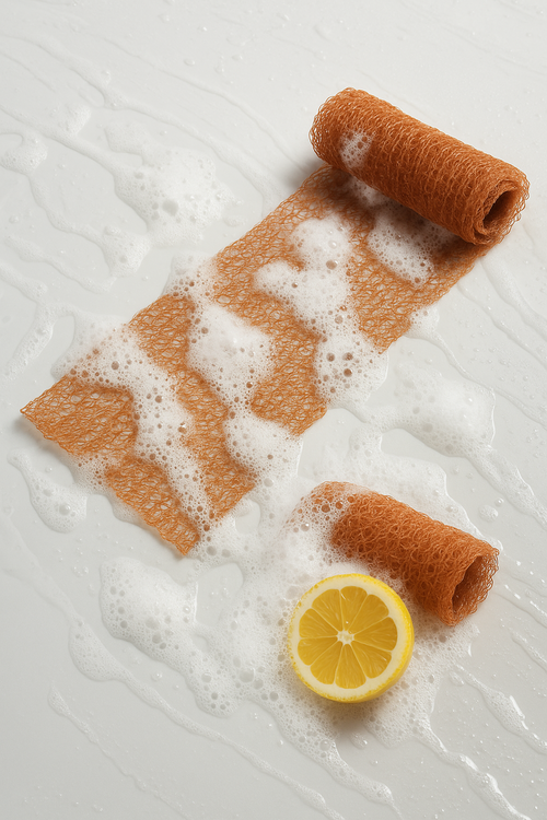 Exfoliating Long Net Shower Scrubber