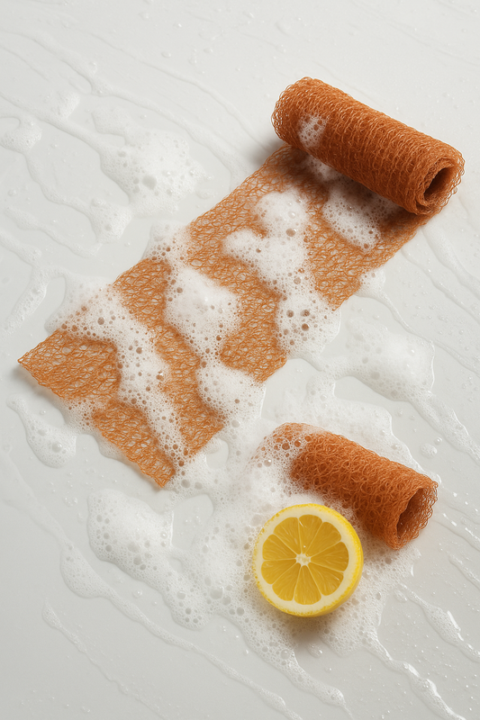Exfoliating Long Net Shower Scrubber